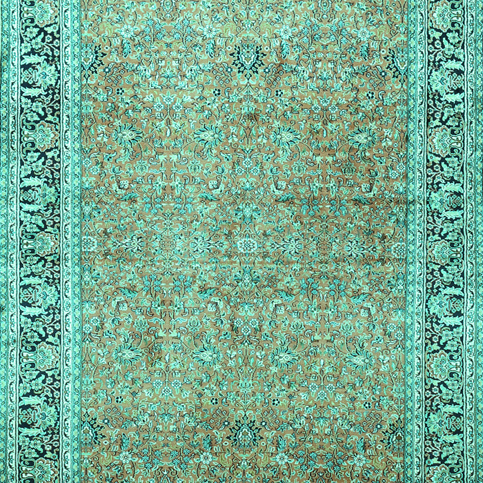 Machine Washable Persian Turquoise Traditional Area Rugs, wshtr1009turq