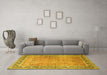 Machine Washable Persian Yellow Traditional Rug in a Living Room, wshtr1009yw