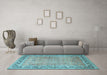 Machine Washable Persian Light Blue Traditional Rug in a Living Room, wshtr1009lblu