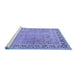 Sideview of Machine Washable Persian Blue Traditional Rug, wshtr1009blu