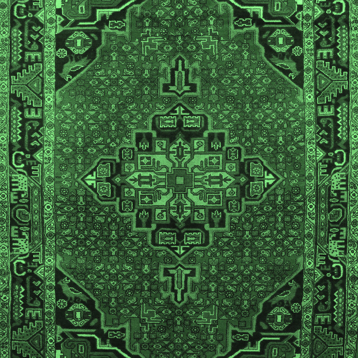Machine Washable Medallion Emerald Green Traditional Area Rugs, wshtr100emgrn