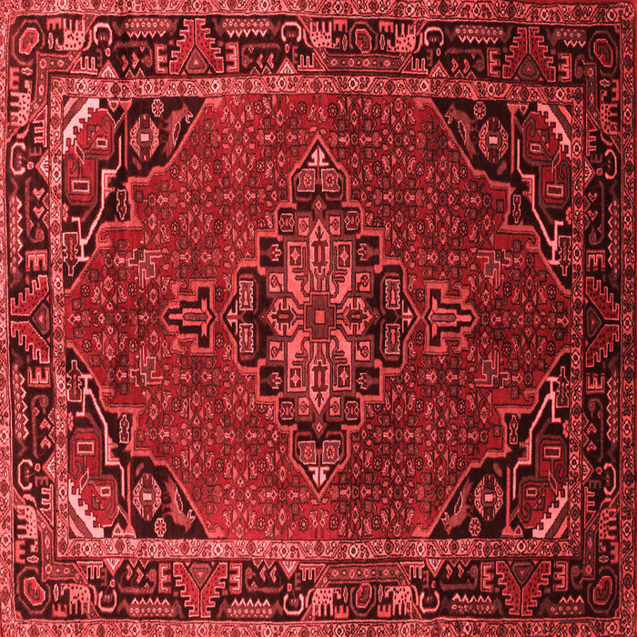 Machine Washable Medallion Red Traditional Rug, wshtr100red
