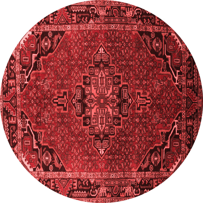 Machine Washable Medallion Red Traditional Rug, wshtr100red