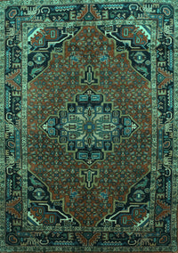 Medallion Turquoise Traditional Rug, tr100turq