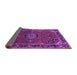 Sideview of Medallion Purple Traditional Rug, tr100pur