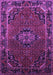 Machine Washable Medallion Purple Traditional Area Rugs, wshtr100pur