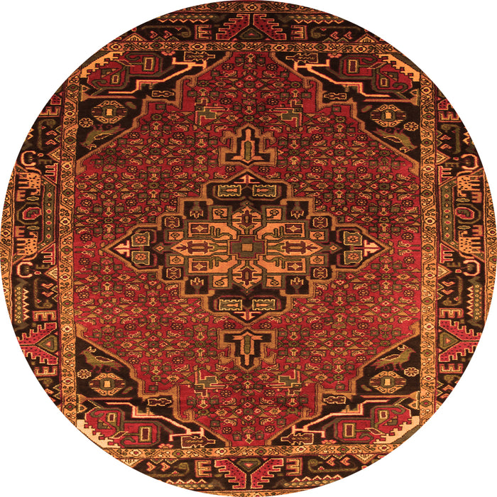 Machine Washable Medallion Orange Traditional Area Rugs, wshtr100org