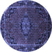 Round Medallion Blue Traditional Rug, tr100blu