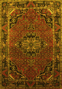 Medallion Yellow Traditional Rug, tr100yw