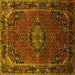 Square Medallion Yellow Traditional Rug, tr100yw