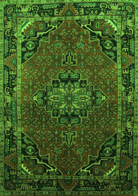 Medallion Green Traditional Rug, tr100grn