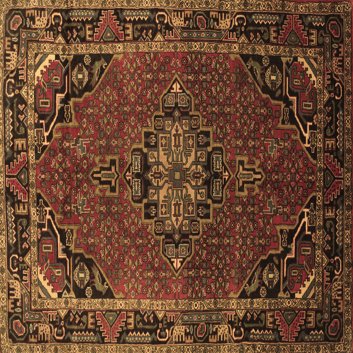 Square Medallion Brown Traditional Rug, tr100brn