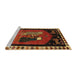 Sideview of Machine Washable Traditional Saffron Red Rug, wshtr101