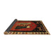 Sideview of Traditional Saffron Red Animal Rug, tr101