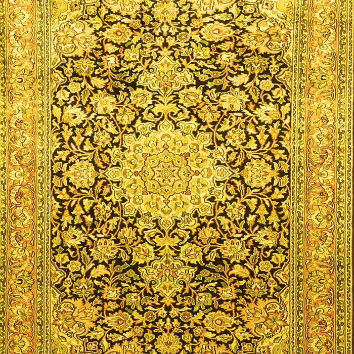 Medallion Yellow Traditional Rug, tr1010yw