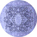 Round Medallion Blue Traditional Rug, tr1010blu