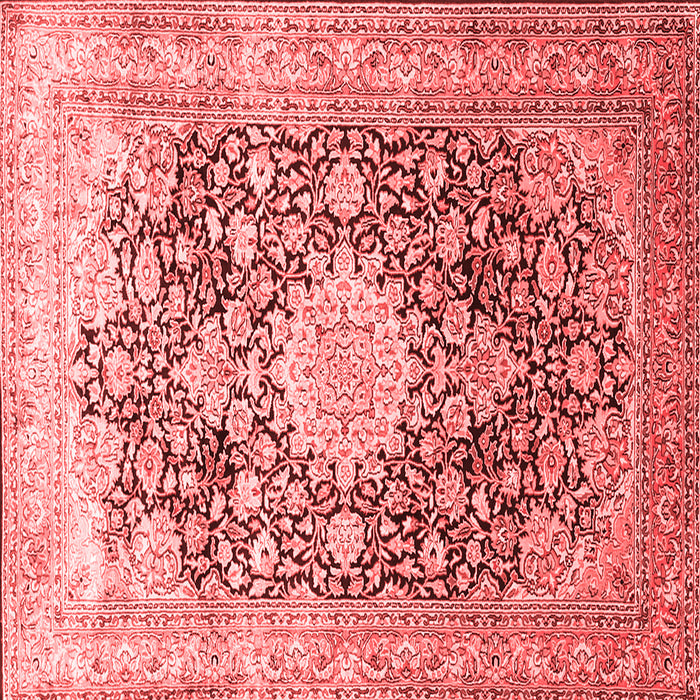 Machine Washable Medallion Red Traditional Rug, wshtr1010red