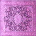 Square Medallion Purple Traditional Rug, tr1010pur