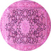 Round Medallion Pink Traditional Rug, tr1010pnk