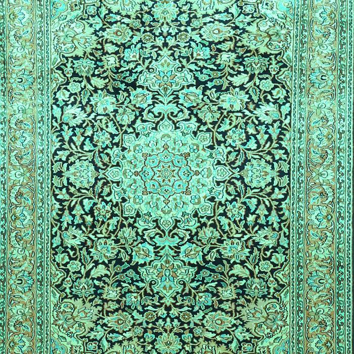 Medallion Turquoise Traditional Rug, tr1010turq