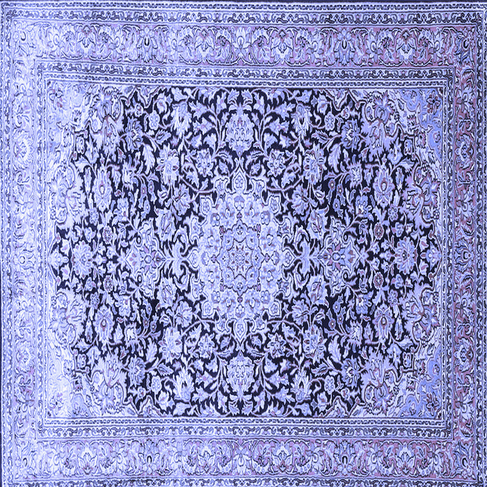 Square Medallion Blue Traditional Rug, tr1010blu