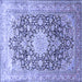 Square Medallion Blue Traditional Rug, tr1010blu