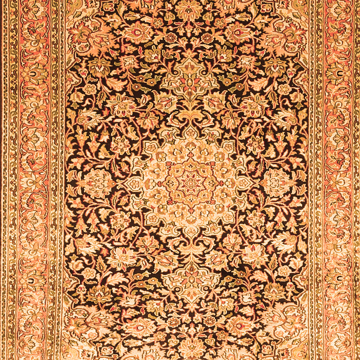 Medallion Orange Traditional Rug, tr1010org
