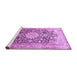 Sideview of Machine Washable Medallion Purple Traditional Area Rugs, wshtr1010pur