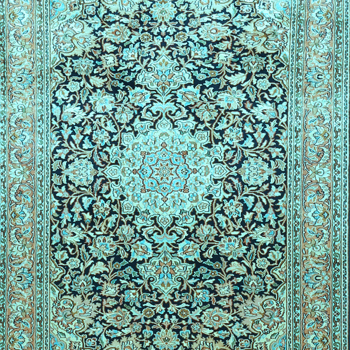 Medallion Light Blue Traditional Rug, tr1010lblu