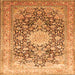 Serging Thickness of Medallion Orange Traditional Rug, tr1010org