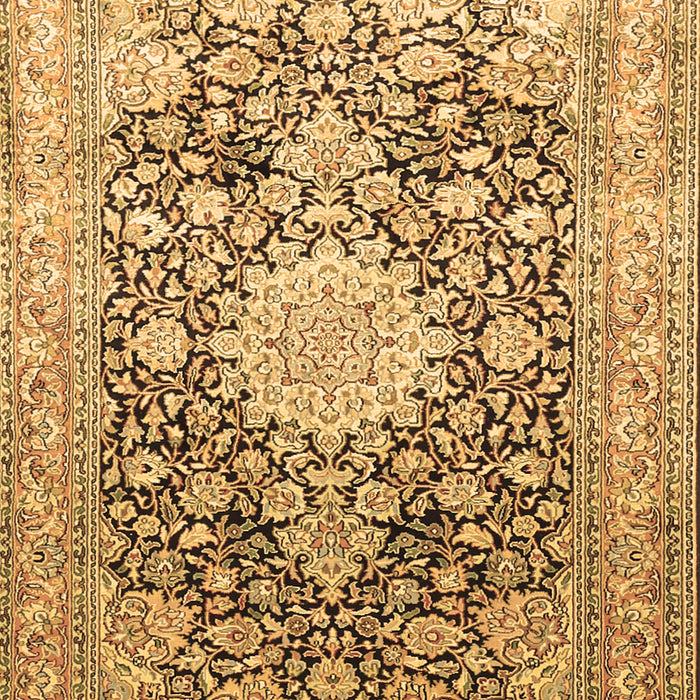 Machine Washable Medallion Brown Traditional Rug, wshtr1010brn