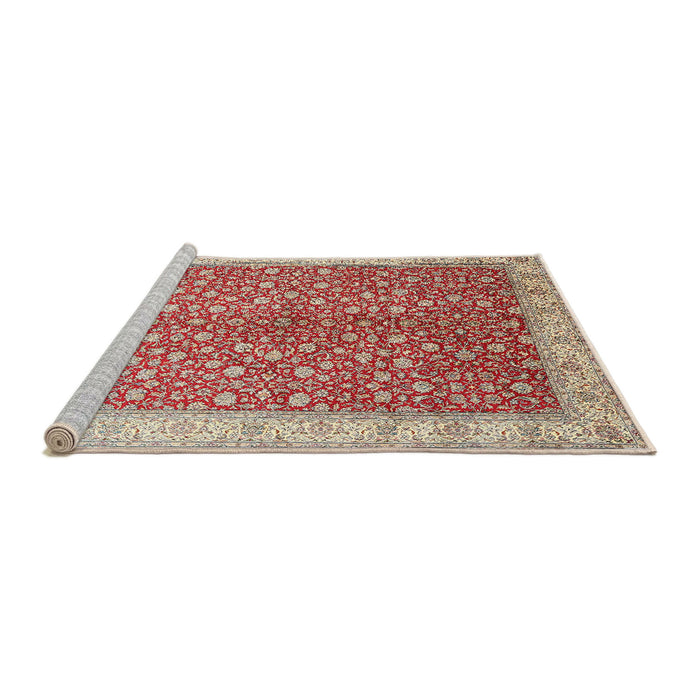 Sideview of Machine Washable Traditional Brown Rug, wshtr1011