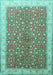 Machine Washable Persian Turquoise Traditional Area Rugs, wshtr1011turq