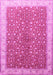 Machine Washable Persian Pink Traditional Rug, wshtr1011pnk