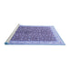 Sideview of Machine Washable Persian Blue Traditional Rug, wshtr1011blu