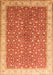 Serging Thickness of Machine Washable Persian Orange Traditional Area Rugs, wshtr1011org