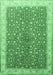 Machine Washable Persian Emerald Green Traditional Area Rugs, wshtr1011emgrn