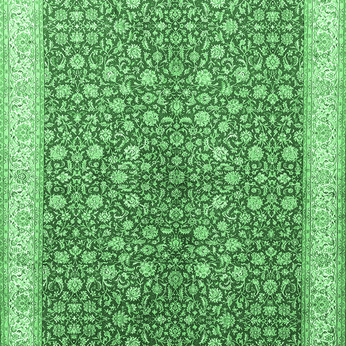 Machine Washable Persian Emerald Green Traditional Area Rugs, wshtr1011emgrn