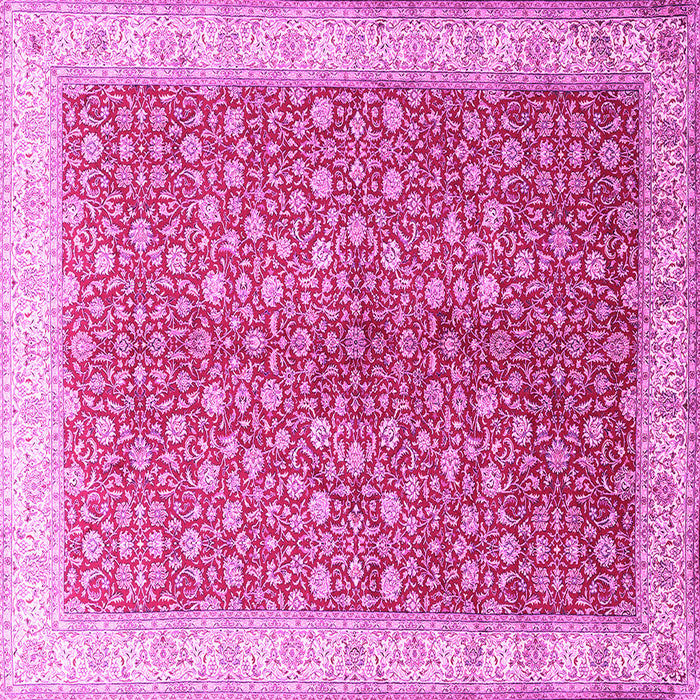 Square Machine Washable Persian Pink Traditional Rug, wshtr1011pnk