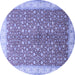 Round Persian Blue Traditional Rug, tr1011blu