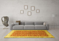 Machine Washable Persian Yellow Traditional Rug, wshtr1011yw