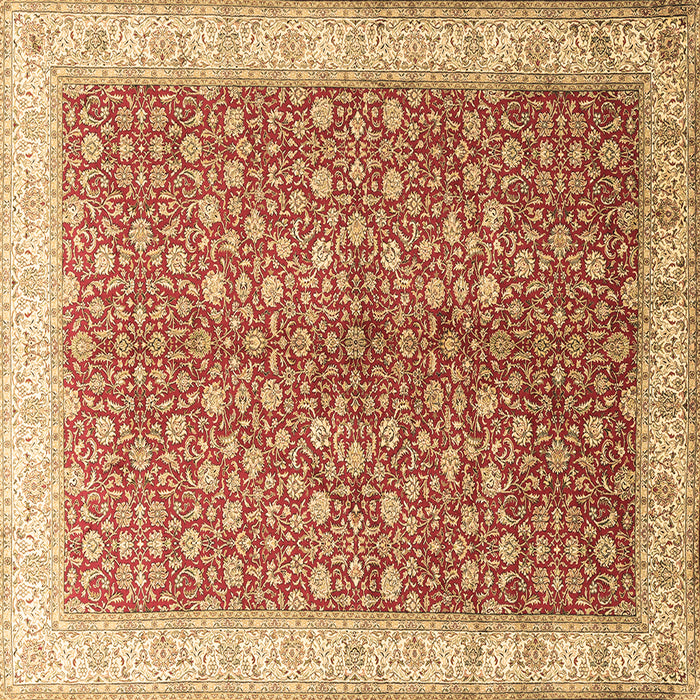 Square Persian Brown Traditional Rug, tr1011brn