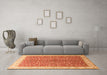 Machine Washable Persian Orange Traditional Area Rugs in a Living Room, wshtr1011org