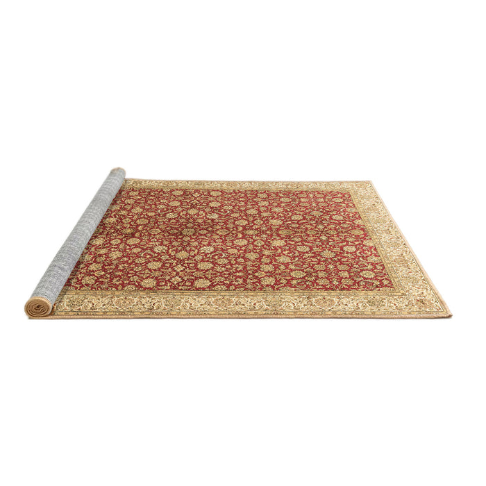 Sideview of Machine Washable Persian Brown Traditional Rug, wshtr1011brn