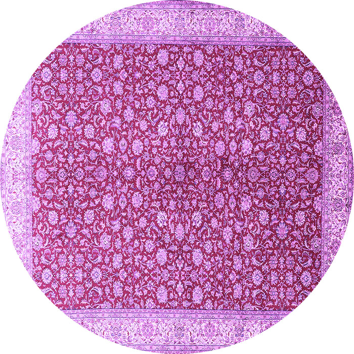 Round Persian Purple Traditional Rug, tr1011pur