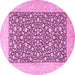 Round Persian Pink Traditional Rug, tr1012pnk