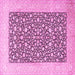 Square Machine Washable Persian Pink Traditional Rug, wshtr1012pnk