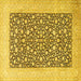 Square Persian Yellow Traditional Rug, tr1012yw