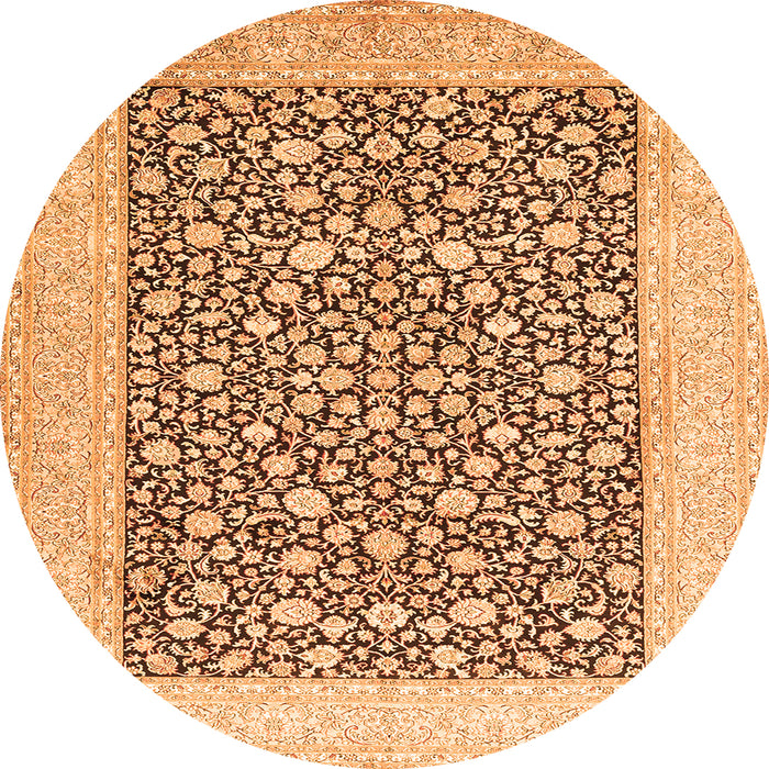 Square Persian Orange Traditional Rug, tr1012org