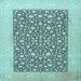 Square Persian Light Blue Traditional Rug, tr1012lblu